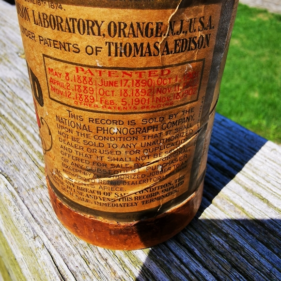 Antique Thomas Edison Gold Moulded Records Cardboard Container - Picture 12 of 16